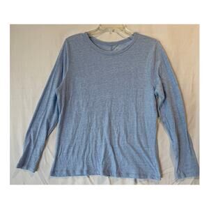 New! Women's Blue Long Sleeve A.N.A. Large casual cotton blend lightweight knit